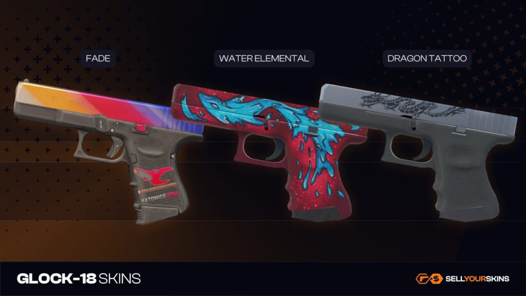 Glock-18 Skins - Fade Water Elemental Dragon Tattoo