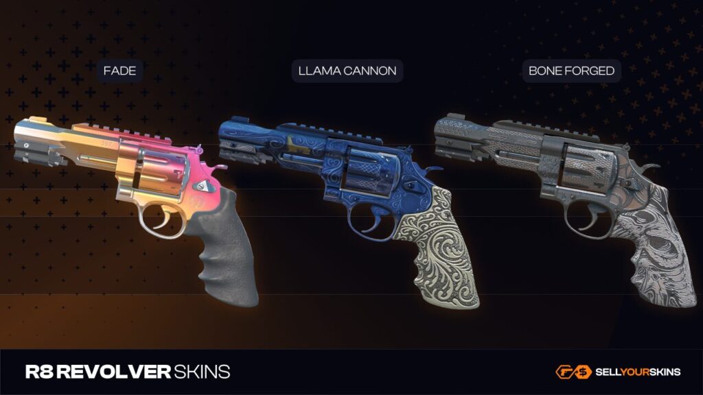 R8 Revolver skins - Fade Llama Cannon Bone Forged