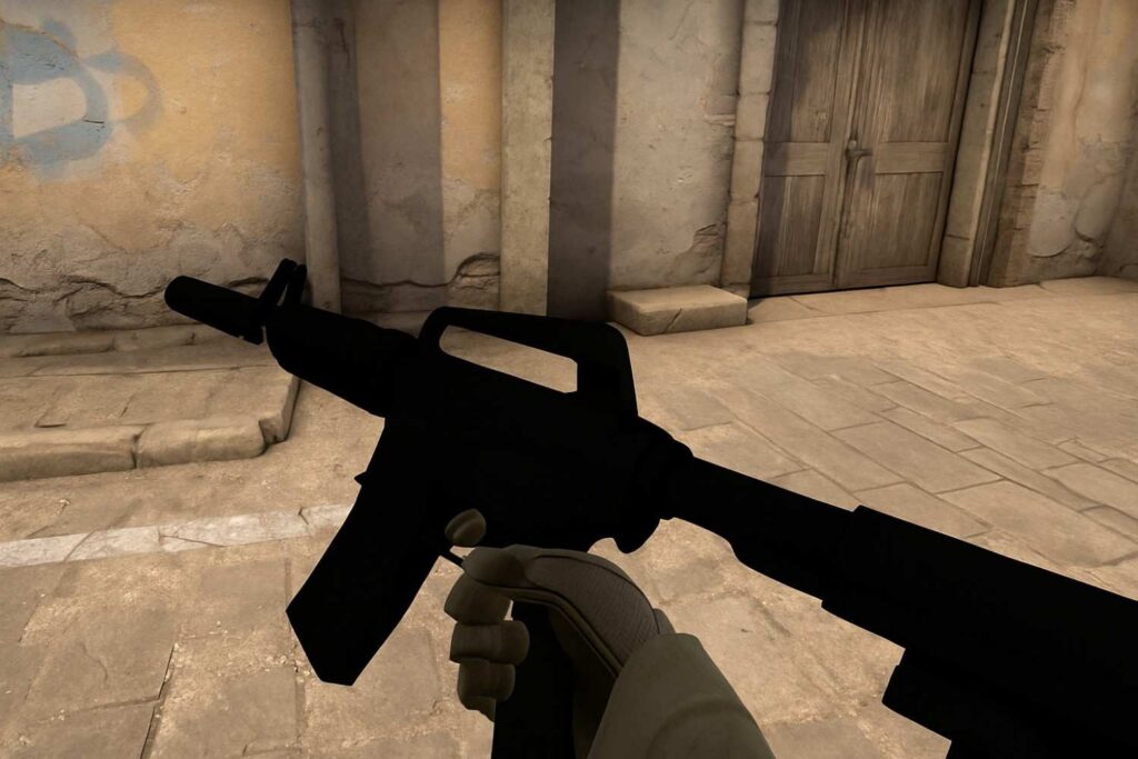 Black or texture-less weapon
