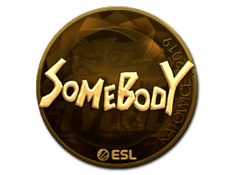 Naklejka | somebody (złota) | Katowice 2019