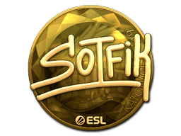Naklejka | S0tF1k (złota) | Katowice 2019