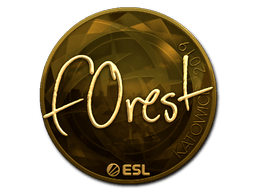 Naklejka | f0rest (złota) | Katowice 2019
