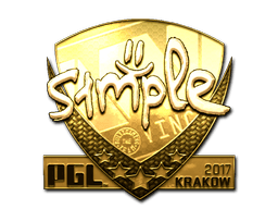 Naklejka | s1mple (złota) | Kraków 2017