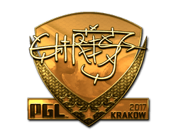 Naklejka | chrisJ (złota) | Kraków 2017