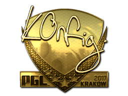 Naklejka | k0nfig (złota) | Kraków 2017