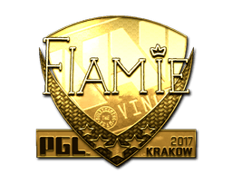 Naklejka | flamie (złota) | Kraków 2017