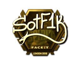 Naklejka | S0tF1k (złota) | Londyn 2018