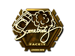 Naklejka | somebody (złota) | Londyn 2018