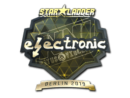 Naklejka | electronic (złota) | Berlin 2019