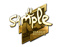 Naklejka | s1mple (złota) | Boston 2018