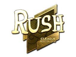 Naklejka | RUSH (złota) | Boston 2018
