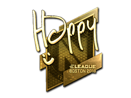 Naklejka | Happy (złota) | Boston 2018