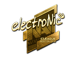 Naklejka | electronic (złota) | Boston 2018
