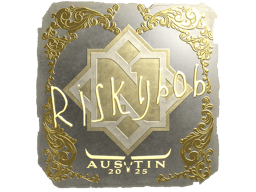 Naklejka | riskyb0b (złota) | Austin 2025
