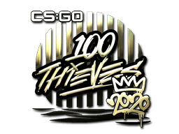 Naklejka | 100 Thieves (złota) | RMR 2020