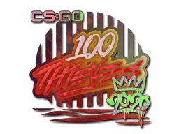 Naklejka | 100 Thieves (holograficzna) | RMR 2020