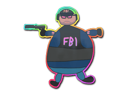 Naklejka | Kiepsko narysowany agent FBI (holograficzna)