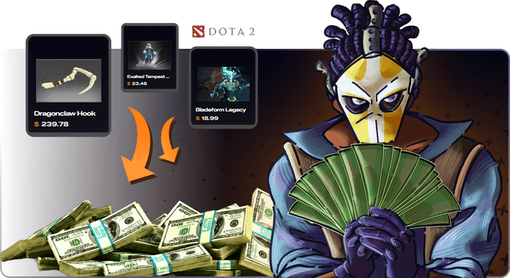 Get real money for Dota 2 skins and items