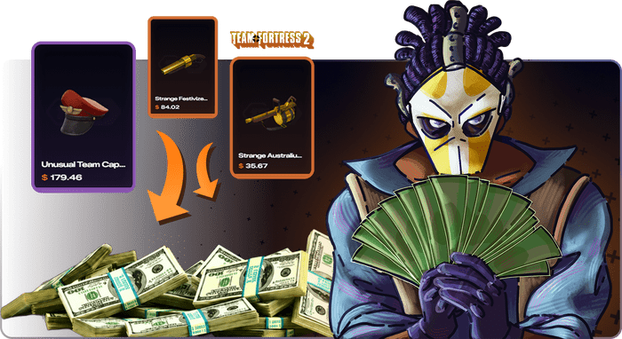 Get real money for TF2 skins and items