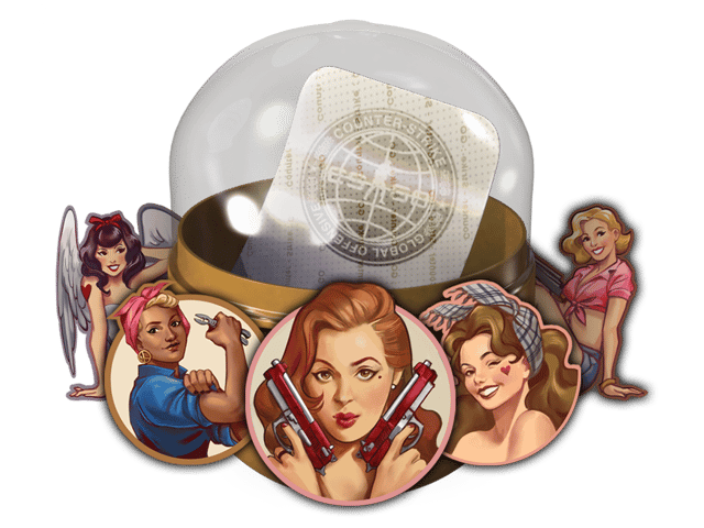 Pojemnik z naklejką pin-up